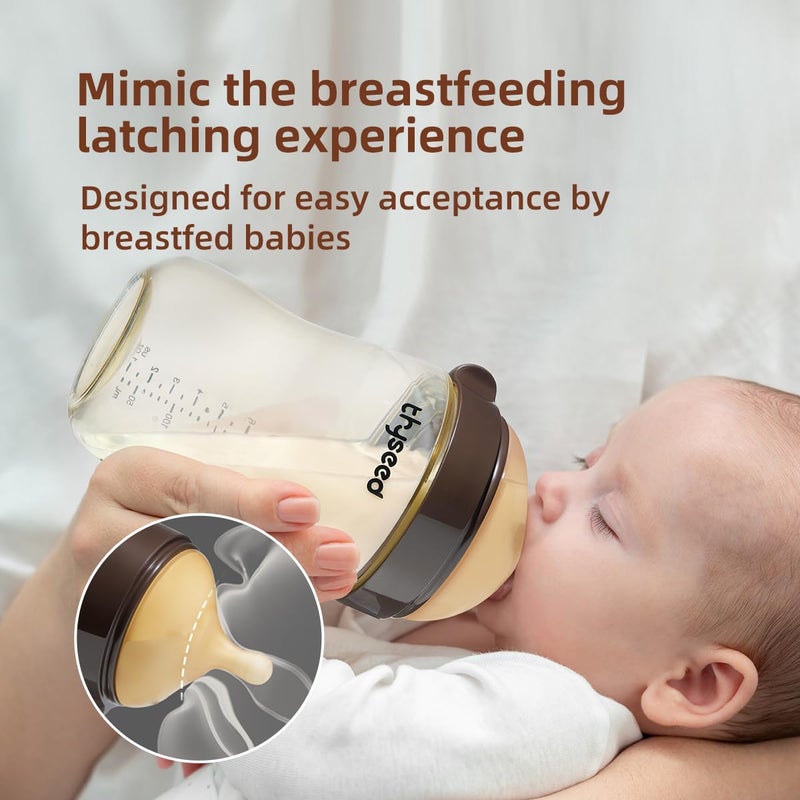 thyseed PPSU Natural Breast-Like Bottle with Nipple(10 Months+),10oz，1pack - Image 3